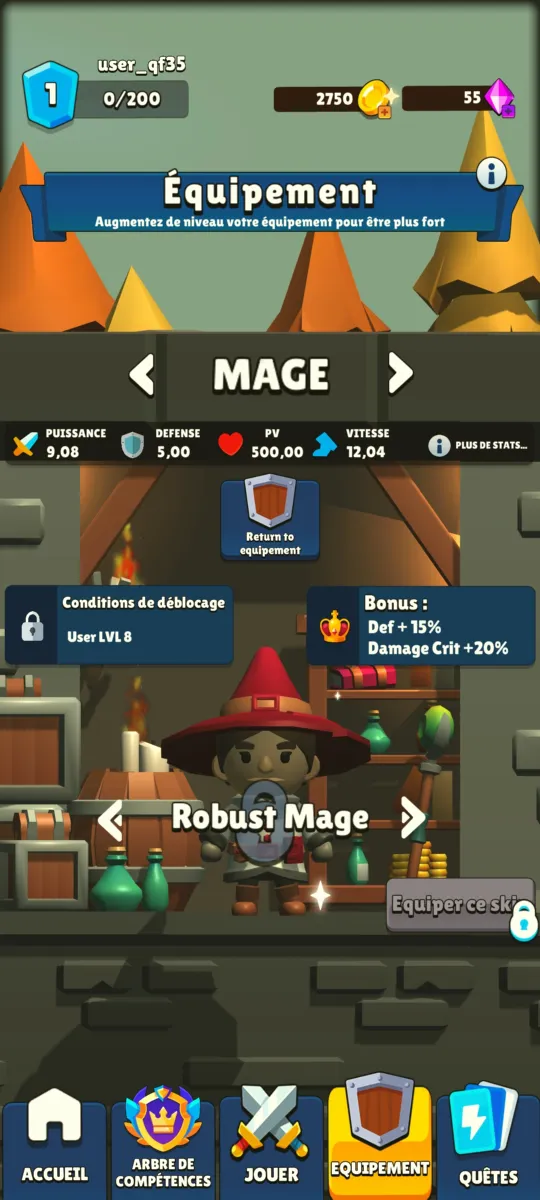 Skins à débloquer